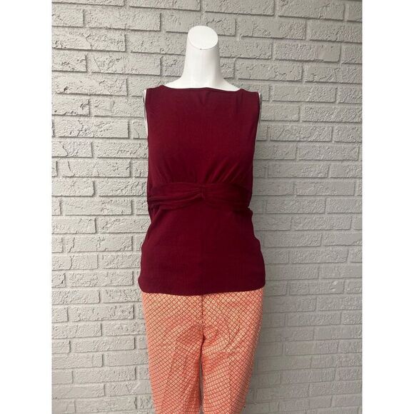 Ann Taylor Women Burgundy Sleeveless Knit Top Size M - Picture 1 of 7